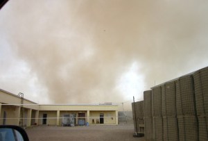 Beginning of the SandStorm heading towards our Compound